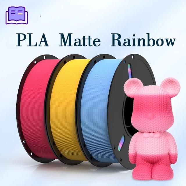Color Standard 3D Printing PLA Matte Rainbow Dual-Color Filament 1KG 1.75mm Diameter PVA Support Factory Wholesale