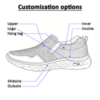 Chaussures décontractées à enfiler pour hommes, légères, respirantes, en maille, à semelle souple, pour la gym et la marche, avec logo personnalisé, vente en gros