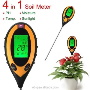 背光4合1土壤计酸碱度/湿度/温度/阳光检测器，带高灵敏度探头土壤传感器