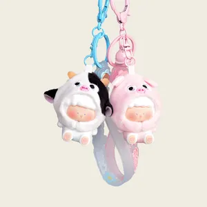 Kawaii Schafe Tierspielzeug Plüsch- und PVC-Schlüsselanhänger Acryl-Autoschlüsselanhänger