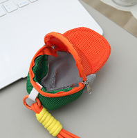 Dompet Mini Bentuk Topi Baseball, Tas Gantungan Kunci Mini, Casing Earphone Jala Warna Permen Terlaris, Tas Penyimpanan Multifungsi