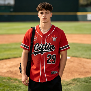 Camiseta Deportiva de Béisbol a Rayas de Manga Corta para Hombre, Diseño Personalizado con Logotipo y Color, Venta al Por Mayor de Fábrica ODM - Product Image 1
