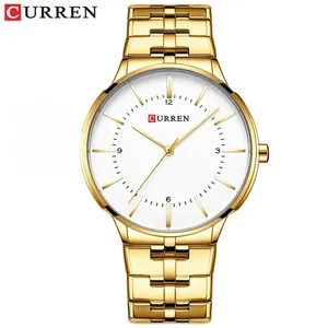 2024 New Mens Quartz Watches Luxury Brand CURREN 8321 Gold Watch for Men Simple Business Wristwatch Mens Clock