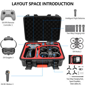 Amazear – Étui de protection tout-en-un en plastique pour <span class=keywords><strong>Avata</strong></span> 2/FPV, mousse personnalisée, indice de protection IP67, pour lunettes de drone et accessoires <span class=keywords><strong>RC</strong></span> - Product Image 2