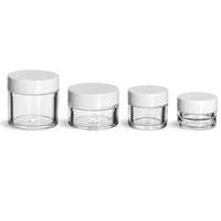 3ml 5ml 10ml 15ml 20ml 30ml 5 Grammes 5g 10g 15g 20g 30g Pot d'ombres à paupières en plastique transparent à paroi épaisse Bocaux à base lourde Contenant pour gel et crème