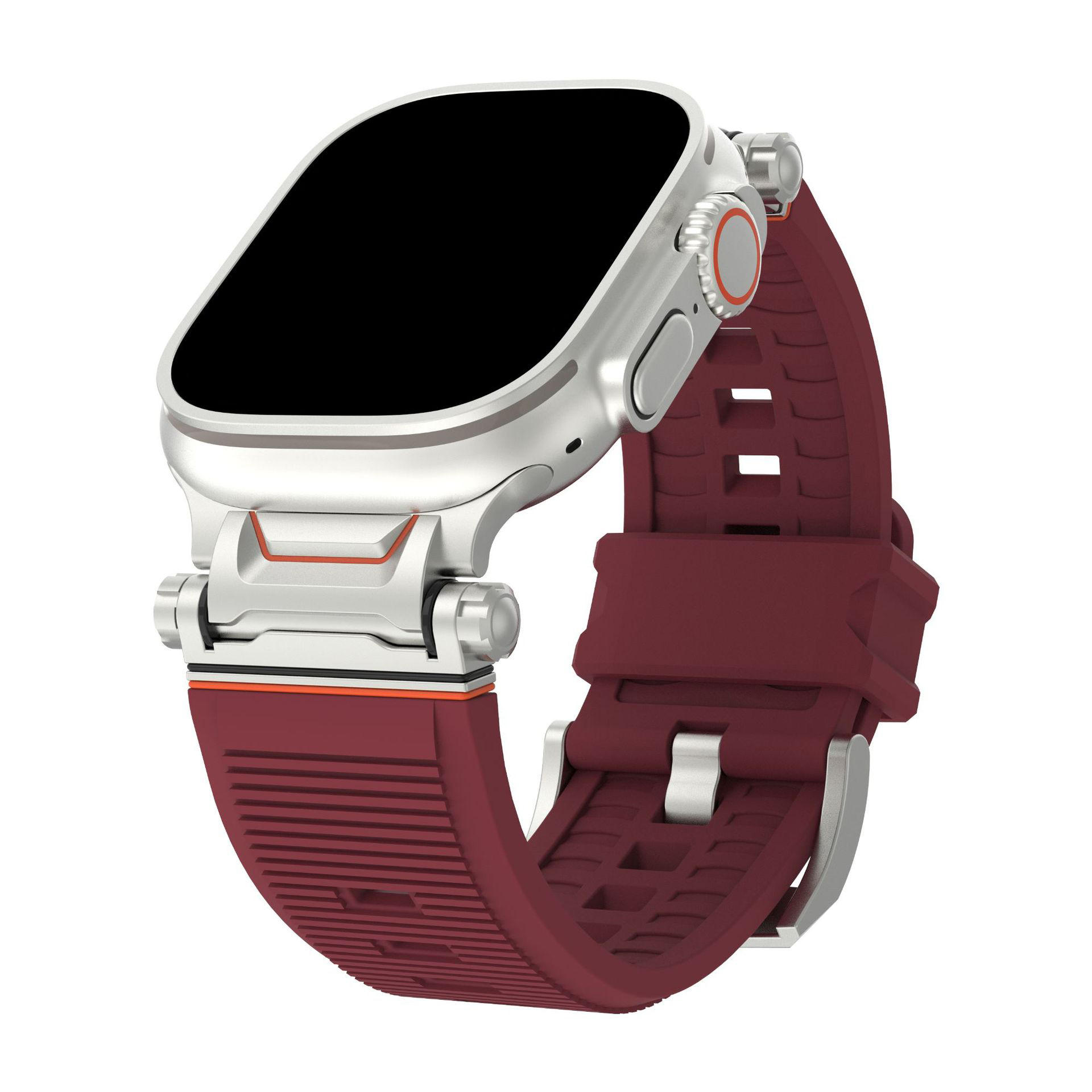 Wine red watch strap