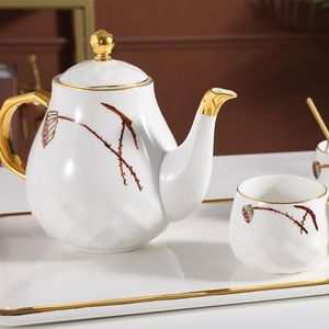 Zogifts nuovo arrivo cerchio oro bianco 8 pz <span class=keywords><strong>sei</strong></span> tazze e vassoio set da tè in ceramica con teiera per regalo servizio da tè elettrico con bollitore - Product Image 4