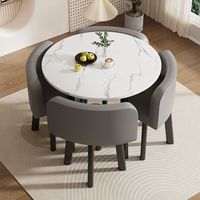 Ensemble table et chaises de réception en bois de luxe léger, écologique, pour usage professionnel, vitrine, accueil des clients, bureau, table décontractée de petite taille