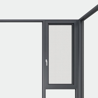 Ventana Abatible de Aleación de Aluminio Personalizada a Precio de Fábrica, Ventanas de Vidrio con Rotura de Puente Térmico de Ahorro Energético, Diseño Moderno para Baño