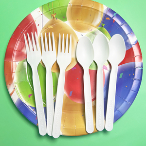 Compostable và phân hủy sinh học 7 inch cpla dao kéo Set-PLA dao kéo dao muỗng nĩa cho các bên - Product Image 2