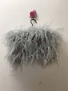 YR477 Scialle in <span class=keywords><strong>Piume</strong></span> di Struzzo a Prezzo di Fabbrica per Donne Giacca di Lusso per Matrimoni - Product Image 5