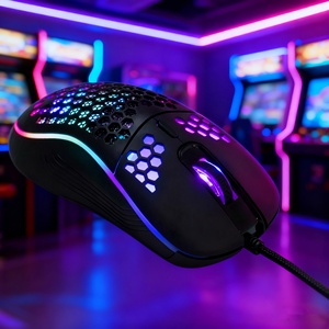 Bán Buôn 7200Dpi Quang Học Chuột Chơi Game Ergonomic RGB USB Chuột Có Dây Cho Máy Tính Văn Phòng Gamer Chuột Tổ Ong Trắng Chuột Chơi Game - Product Image 1