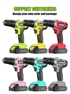 FEIHU 28pcs 108pcs Perceuse électrique portable sans fil brossée 21V Perceuse batterie lithium étui rigide OEM Perceuses électriques Ensemble d'outils - Product Image 6