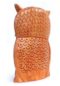 Handcrafted Wooden <b>Owl</b> Sculpture Rustic <b>Carved</b> Home Decor Indoor Tabletop Ornament Living Room Art Piece 100% Handmade - Product Image 3