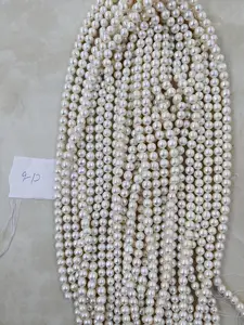 Hạt ngọc trai nước ngọt tự nhiên hình khoai tây, 37cm, độ bóng tốt, kích thước 3-12mm, hình trứng, hạng A+ có khuyết điểm trung bình - Product Image 6