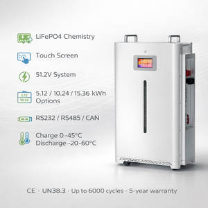 Batería Solar Doméstica de 51.2V 5/10/15kWh, Respaldo de Energía LiFePO4, Montaje en Pared, Ruedas Opcionales, LCD, CAN, RS485, 10 Años de Garantía, Lista para Enviar - Product Image 6