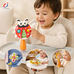 Chengji Jouet musical en plastique <span class=keywords><strong>pour</strong></span> enfants, sonnette à main, <span class=keywords><strong>hochet</strong></span>, jouet de bain, jouet sensoriel rotatif <span class=keywords><strong>pour</strong></span> bébé, dessin animé, avec <span class=keywords><strong>ventouse</strong></span> - Product Image 2