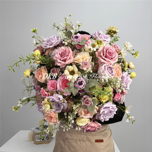 Boules de fleurs artificielles réalistes DKB, roses en soie, centre de table fait main pour mariage, décorations de table en vrac, 45 cm - Product Image 4