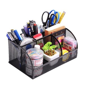 Deli Metal Mesh Pen Holder Multi Layer Storage Organizer For Office Desk Stationery With Pencil Holder And Phone Stand - Product Image 5