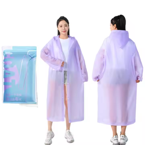 Chubasquero PE desechable impermeable alargado de espesor para adultos para hombres, mujeres, niños, emergencia, senderismo al aire libre, equitación, Camping - Product Image 1