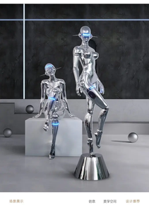 Ecojas Bắc Âu khí quyển phòng khách Đèn Sáng Tạo Giữ Bóng hình học nhựa khách sạn hiện đại con người người người đàn ông cơ thể điêu khắc Đèn sàn - Product Image 2