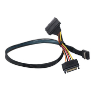 Kabel Data Ekstensi Mini SFF-8611 SATA 15pin Male SAS 7+7+15pin Pelindung Jalinan Nilon PVC Konektor Daya Komputer Desktop
