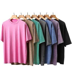 メンズ オーバーサイズ Tシャツ ヴィンテージ風 ストーンウォッシュ加工 ヘビーウェイト 綿100% 半袖 - Product Image 3