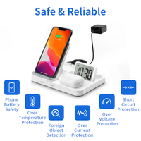 Vente chaude 5W 7.5W 15W chargeur sans fil téléphone portable charge rapide sans fil avec réveil numérique LED