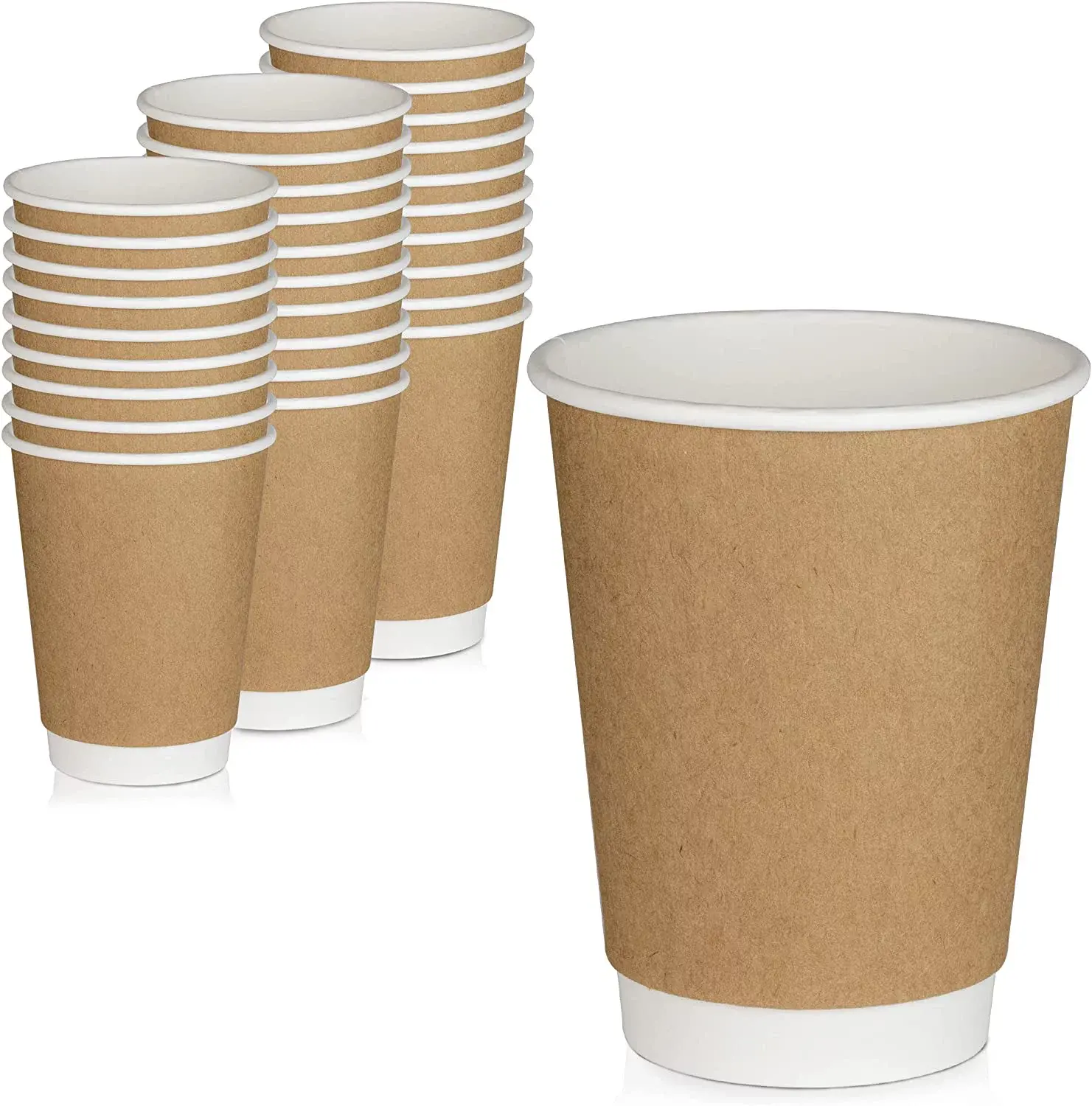 100% Biologisch Afbreekbare Koffiekopjes Kraft Nemen Papieren Bekers 8Oz 12Oz