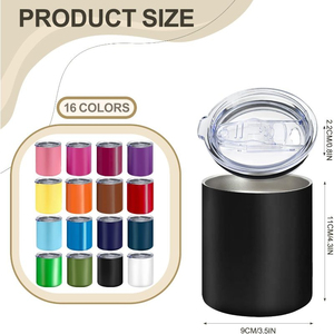 16 Color Stainless Steel Tumbler with Lid Vacuum Insulated <b>Cold</b> <b>Cup</b> Double Wall Travel Mug for Coffee Tea - Product Image 2