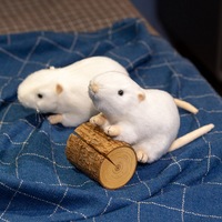 Peluche Souris Blanche Mignonne en Coton PP Ultra Doux, Poupée Animale de Dessin Animé pour Enfants, Confort de Sommeil, Rat en Peluche en Gros