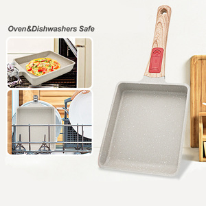 Poêle à omelette japonaise en aluminium moulé durable, antiadhésive, pour Tamagoyaki, avec poignée amovible, compatible fours, vente en gros - Product Image 1