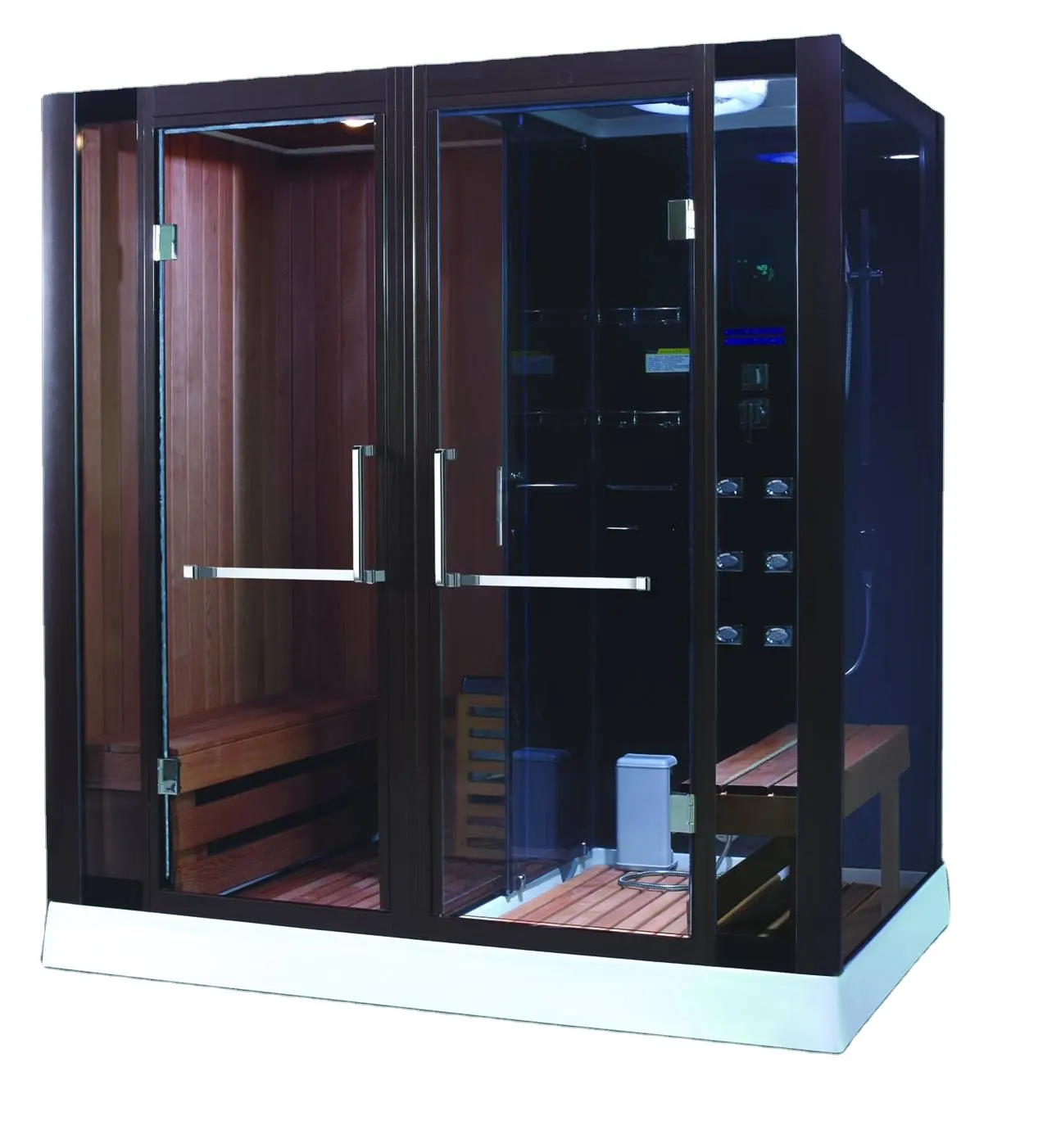 De lujo de gran tamaño sala de vapor, sauna de masaje combinación sauna-ducha vapor húmedo y seco sauna
