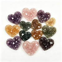 Mini Cœurs en Cristal Druzy Artisanaux, Cœurs en Cristal Druzy Uniques pour la Décoration et la Collection