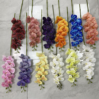 Susunan Anggrek Phalaenopsis Sutra Buatan Tangan Real Touch untuk Dekorasi Pernikahan, Hari Ibu, dan Rumah