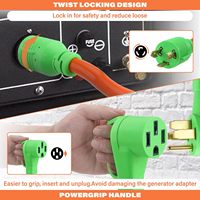 Cordon adaptateur pour générateur RV de 30 A à 50 A, prise mâle à verrouillage par torsion NEMA L5-30P vers NEMA 14-50R femelle, STW 10 AWG 1FT à usage intensif