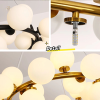 Luxe Lumineux Simple L Nordique Ingénierie Creative Verre Scandinave Boule De Lait Lustre Pendentif Lumière Lampe Pour Salon