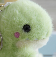 Porte-clés Dinosaure 3D Mignon Vert en Peluche, Breloque de Sac, Poupée Douce et Moelleuse, Jouet en Fourrure, Animal en Peluche, Pendentif pour Sac à Dos, Accessoire