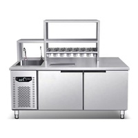 Table de travail réfrigérée en acier inoxydable pour salon de thé, équipement professionnel de qualité à prix équitable, console de bar à eau