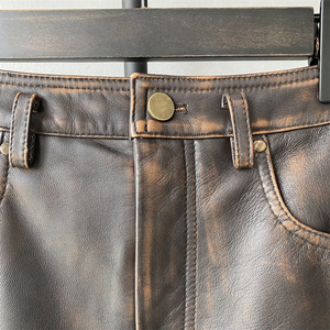 <span class=keywords><strong>Gonna</strong></span> Lunga <span class=keywords><strong>in</strong></span> Vera <span class=keywords><strong>Pelle</strong></span> di Pecora <span class=keywords><strong>con</strong></span> Spacco, Sexy, a Vita Alta, per Ufficio, Primavera-Autunno, Nuova Collezione - Product Image 3