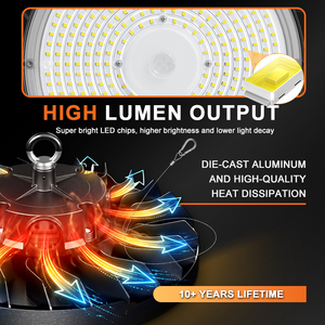 Lámpara LED Regulable para Tiendas, 0-10V, 150 Vatios, Tipo UFO, Iluminación Comercial para Fábricas, Almacenes y Garajes - Product Image 6