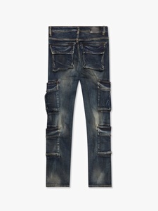 Jeans en denim pour homme HaiYao 2026, sur mesure, de haute qualité, vintage, lavage délavé, coupe skinny, poches, streetwear, hip-hop, OEM ODM, marque AM, coton - Product Image 2