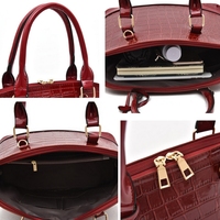 Sac à main pour femme en cuir PU à motif d'alligator de luxe, grande capacité, sac fourre-tout, sac bandoulière, fermeture à glissière à sangle unique