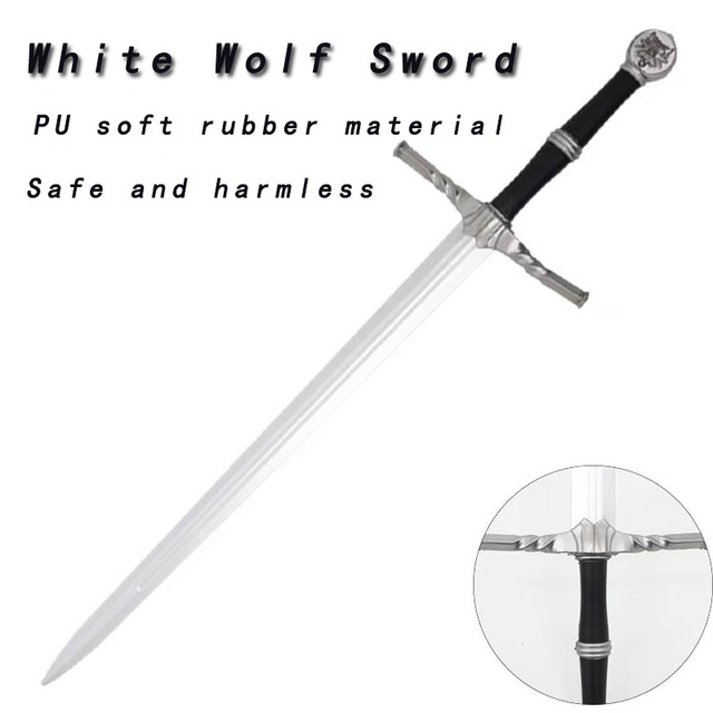 PU Foam Sword  Wild Hunt White Wolf Sword Lightweight and Flexible Children's Toys for Men and Women on Halloween