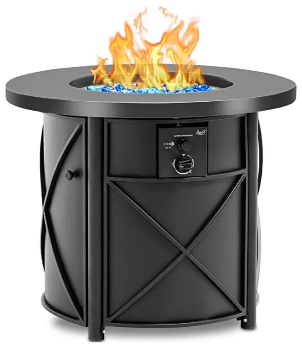 RS-U30001 40000 BTU Pure Iron Round Surface Outdoor Propane Fire Pit Gas Furnace table with Lid garden furniture set with fire
