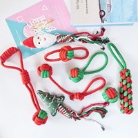 Jouets pour chiens MQ89 les plus vendus à l'international, ensemble de jouets en corde de coton pour Noël, jouet à mâcher en forme de nœud de Noël pour soulager l'ennui et stimuler la dentition