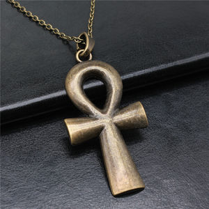 80x42mm Antique Silver Plated Antique Bronze Plated Ancient Egyptian Key of Life <strong>Ankh</strong> Cross Pendant <strong>Necklace</strong> N4-ABD-C13076 - Product Image 4