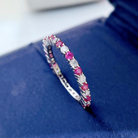 Cincin Kawin Eternity Berlapis Rhodium Perak 925 Sevena, Laris Manis Grosir