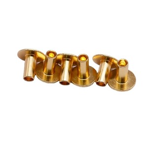 Rivets semi-tubulaires en laiton plaqué or, tête ronde M4 M4.5, sur mesure pour la fixation de ceintures et sacs en cuir - Product Image 1
