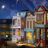 Kit de maison de poupée en bois 3D à construire soi-même, maison miniature avec portes ouvrables, puzzle en bois découpé au laser, artisanat pour enfants et adultes, décoration de la maison, cadeau